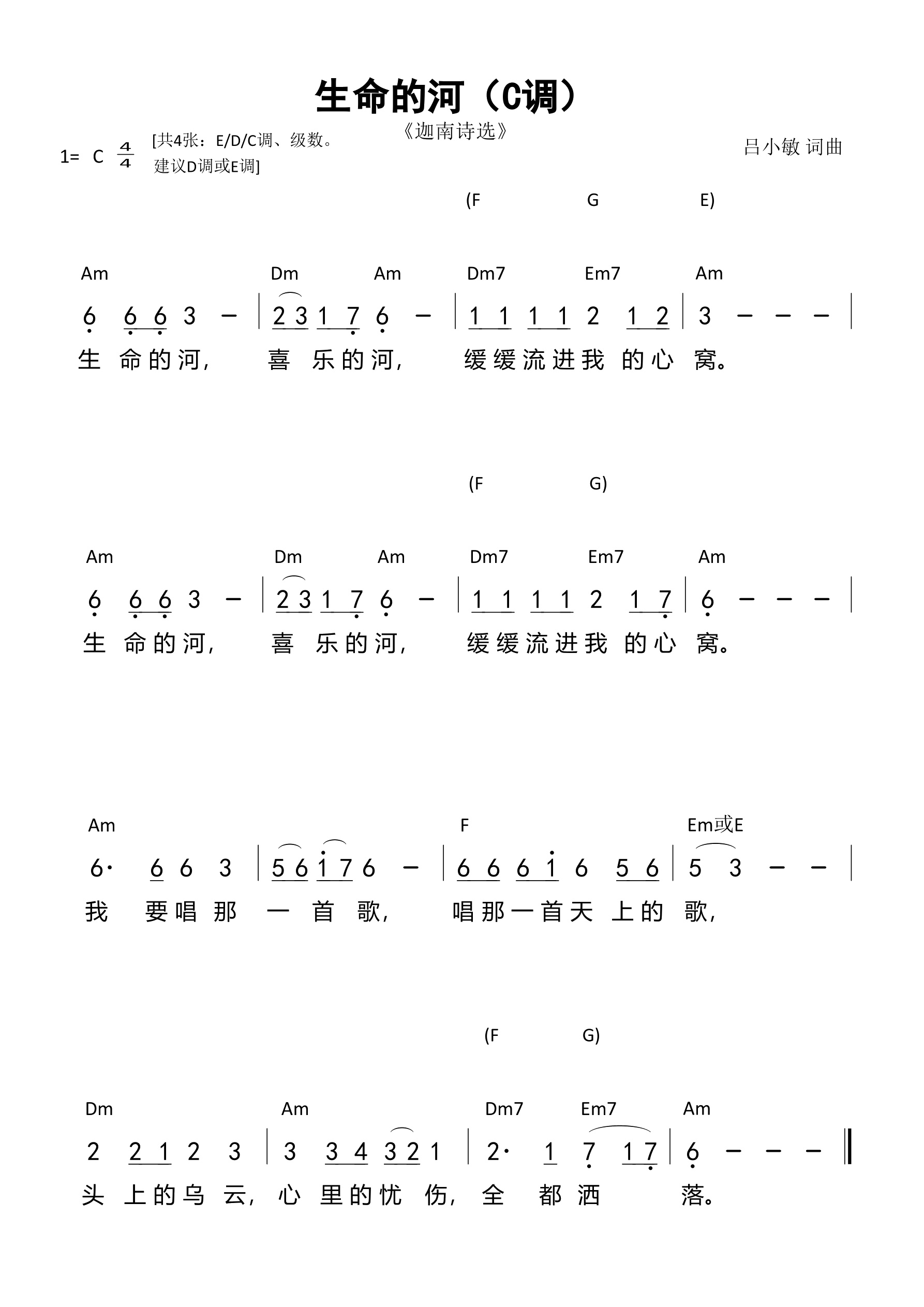 生命的河（C调）